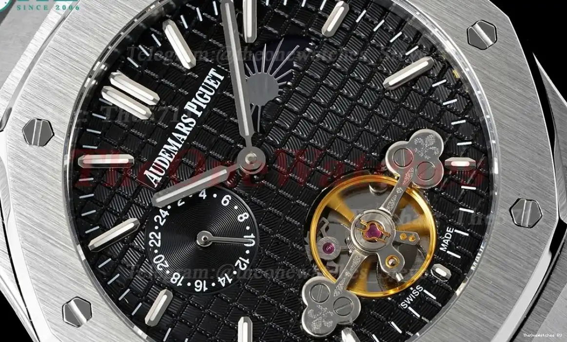 Fake A23J(Erotic) SS SS Oak tourbillon Stk Black Royal ABF 0507